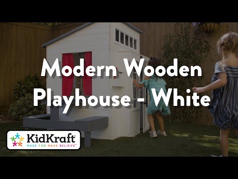 Modern White Playhouse | Watch KidKraft's Toy Review of Kids Outdoor Playhouse