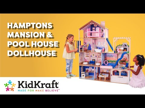 Hamptons Mansion & Pool House Dollhouse I KidKraft Wooden Dollhouses