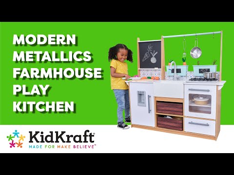 Modern Farmhouse Play Kitchen & Accessories | KidKraft Wooden Play Kitchens